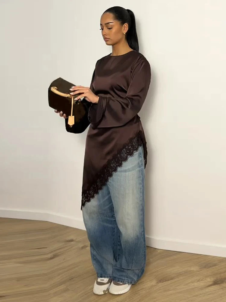 חולצת סאטן דגם - צרפת