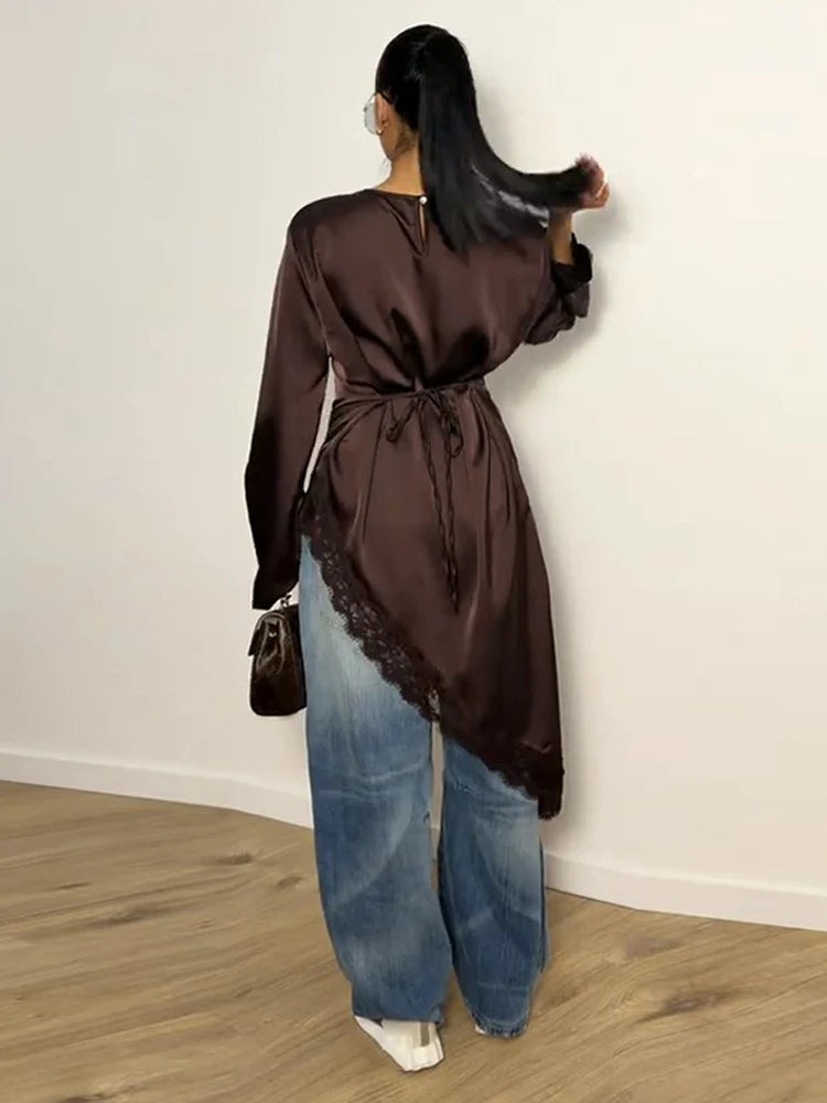 חולצת סאטן דגם - צרפת