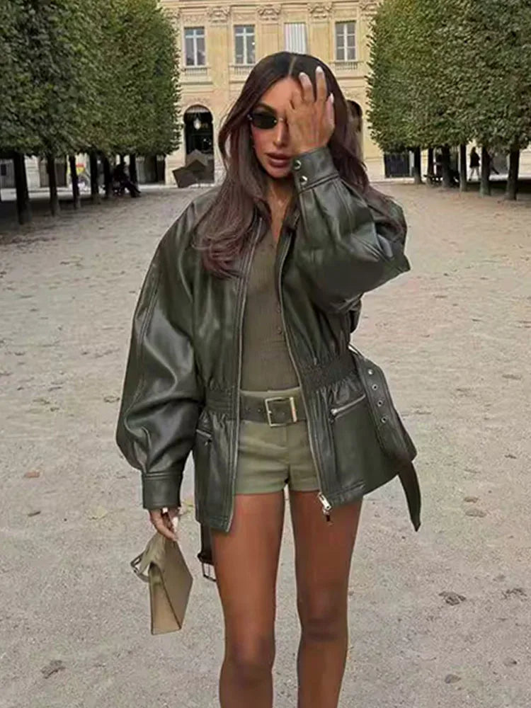 מעיל דמוי עור דגם-אמליה