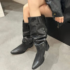 מגפי עקב דגם נוי