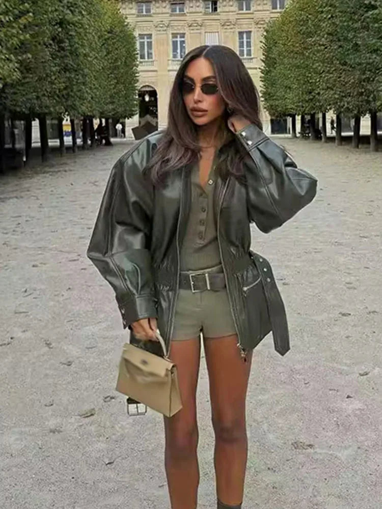 מעיל דמוי עור דגם-אמליה