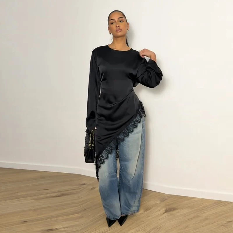 חולצת סאטן דגם - צרפת