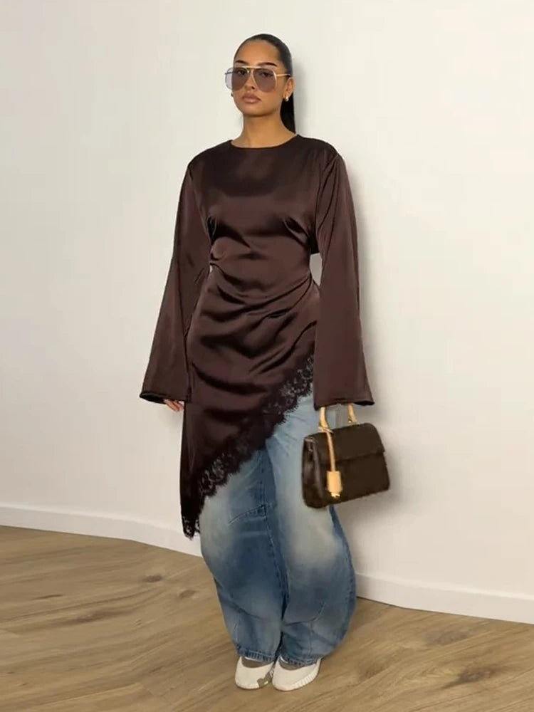 חולצת סאטן דגם - צרפת