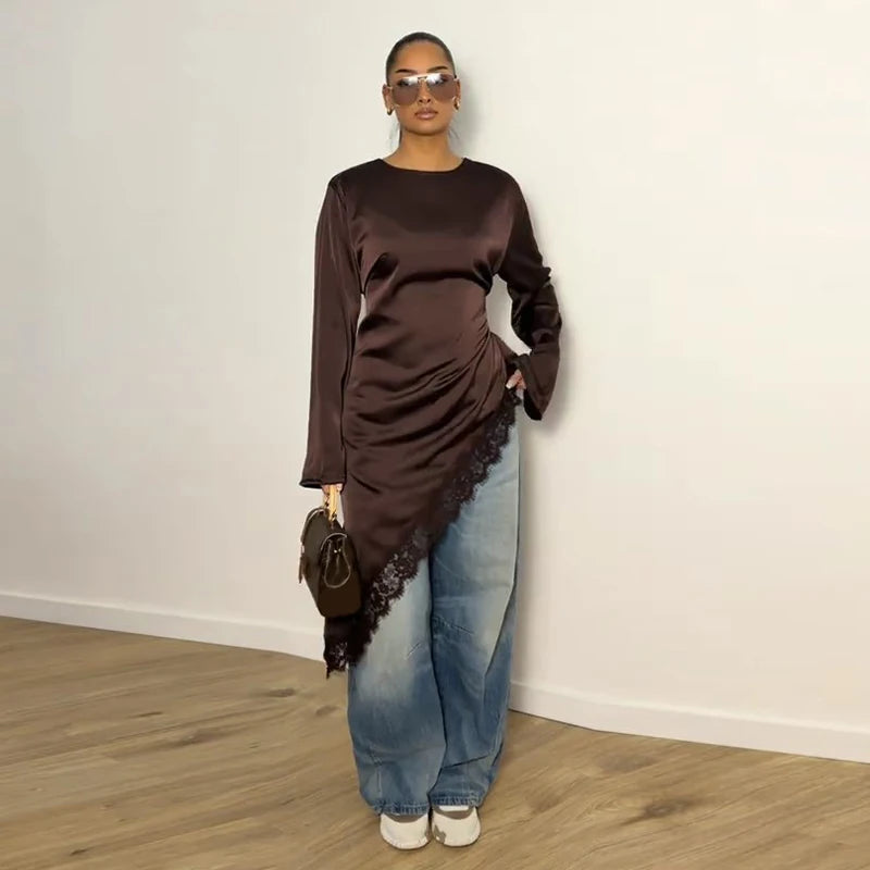 חולצת סאטן דגם - צרפת