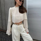 טופ צווארון גבוה-מיה