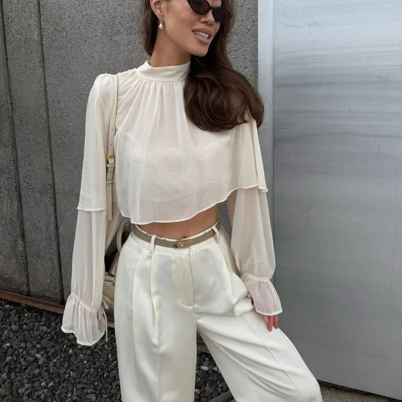 טופ צווארון גבוה-מיה