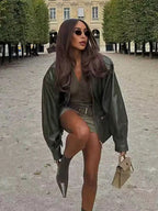 מעיל דמוי עור דגם-אמליה