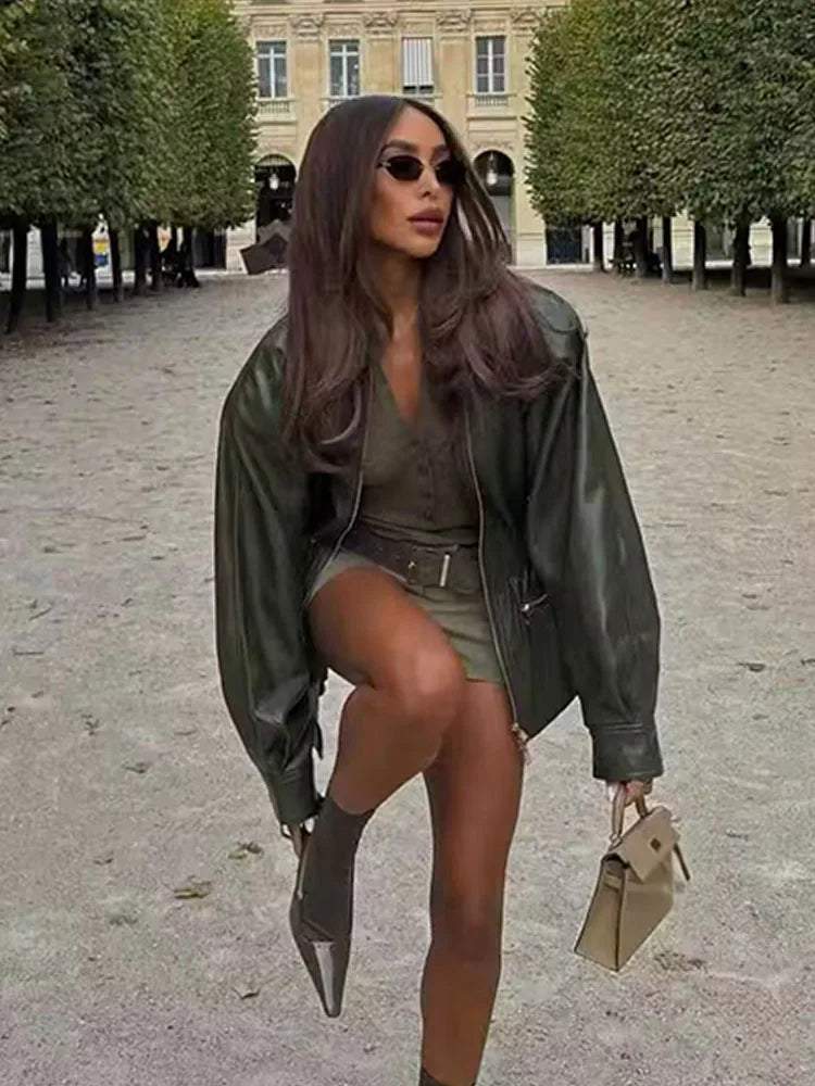 מעיל דמוי עור דגם-אמליה