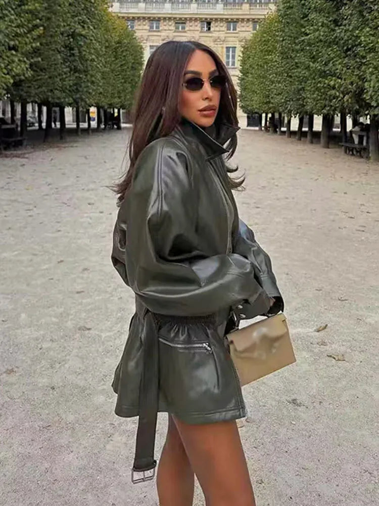 מעיל דמוי עור דגם-אמליה