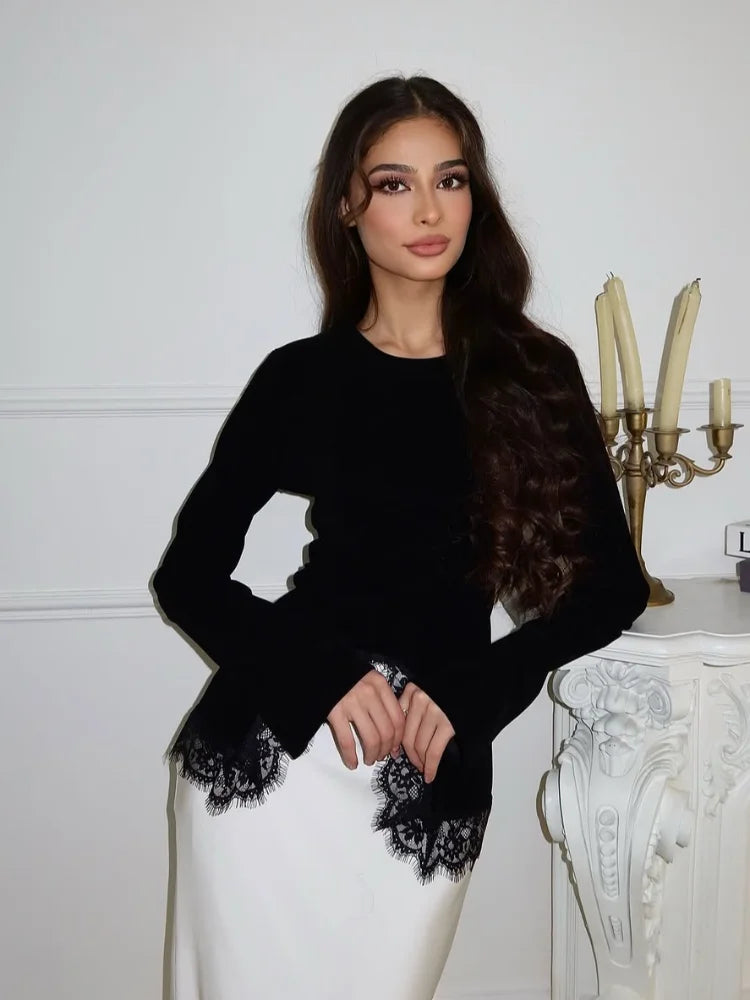 חולצת תחרה דגם - סלים